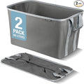 CleverMade Collapsible Laundry Basket Hamper - Shadow Stone Gray 2-Pack 60L - Space Saving Storage Organizer with Handles Foldable Home Organization