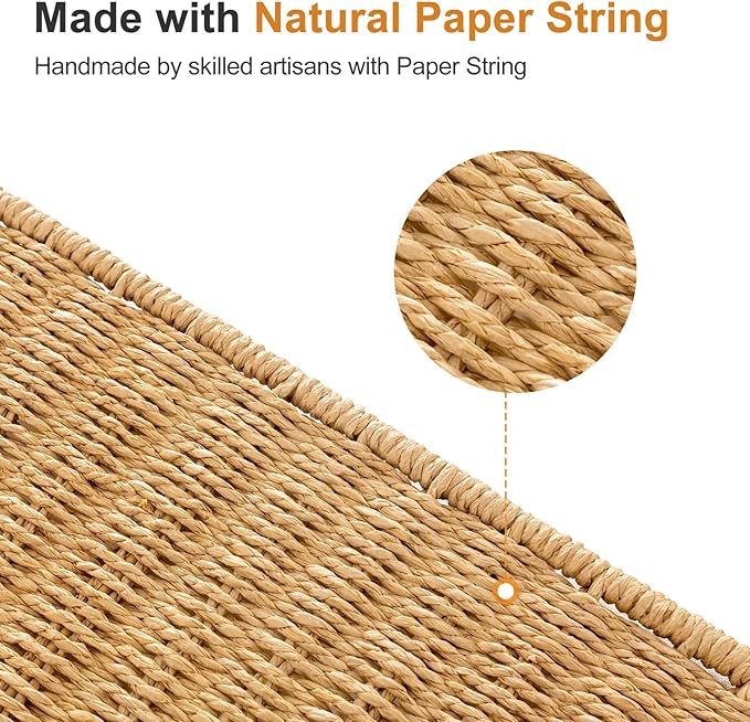 WOWLIVE Double Laundry Hamper with Lid, Handwoven Rolling Laundry Basket with Wheels, 115L Dirty Clothes Hamper with Removable Liner Bag Large Capacity Laundry Sorter Laundry Room Organization,Natural