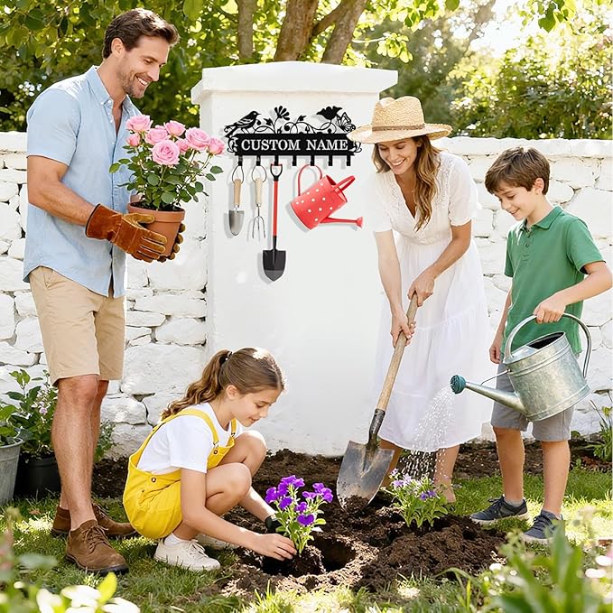 Personalized Bird Key Holder Wall Mount, Custom Metal Key Rack Key Holder with Name, Deer Cabin Wall Keys Hanger with Hooks for Entryway, Front Door, Hallway, Kitchen, Living Room