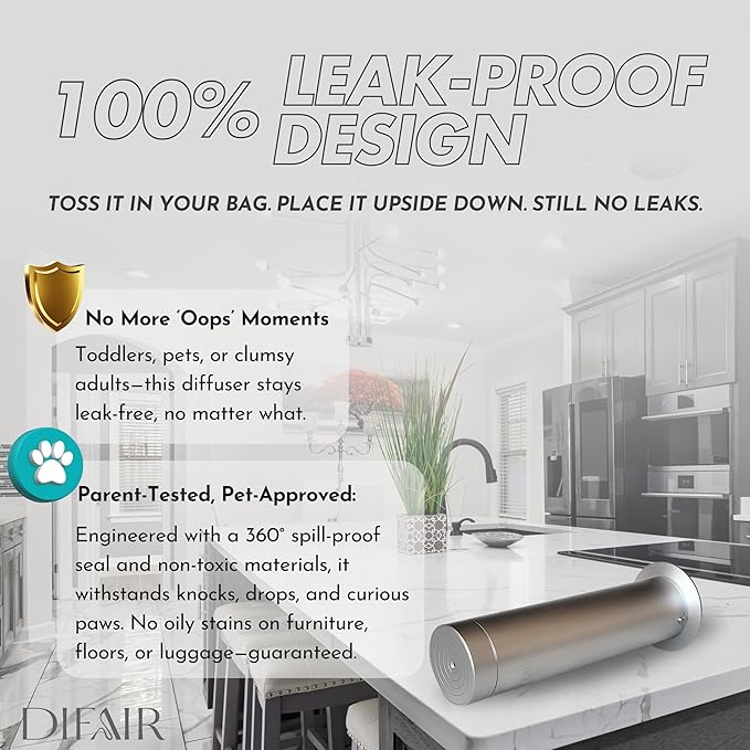 S150 Waterless Essential Oil Diffuser - Leak-Proof, Nano-Atomizing, Silent, Bluetooth/Remote Control, 1000 sq ft Coverage for Home, Office, Spa