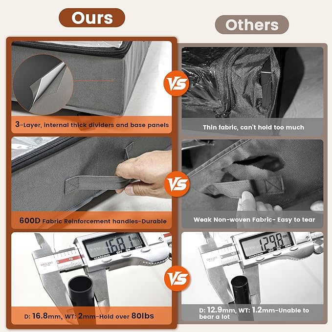 XXXL 78L Under Bed Storage with Wheels, Rolling Storage Containers with Support & Clear Lid, Heavy-Duty Metal Frame, Easy Pull-out, Underbed Storage Bins for Clothes, Shoes, Blankets, and Toys 2 pack