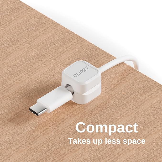 6 Pack Magnetic Cable Clips & Cord Holder, Under Desk Cable Management, Adhesive Wire Holder Keeper Organizer for Home Office Computer Desk Phone Car Wall Desktop Nightstand (White)