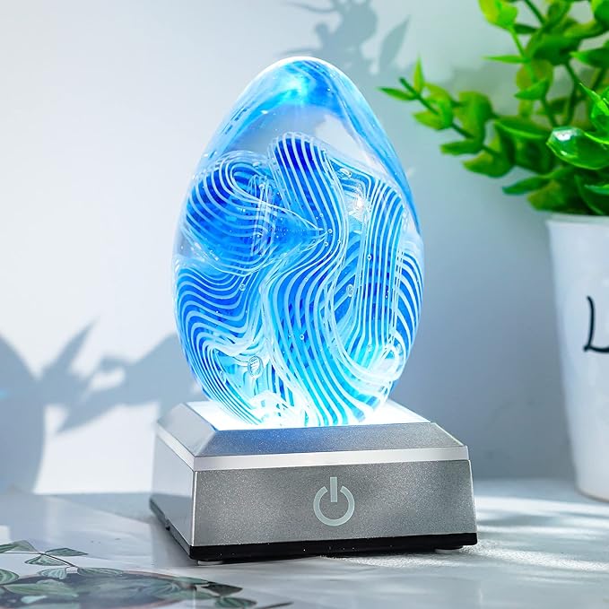 ZEERSHEE Multicolor LED Light Base for Crystal Art Square Light Base for Acrylic 3D Glass Resin Art Color Show Stand Colorful Lighted Square Display Stand Battery/USB Power