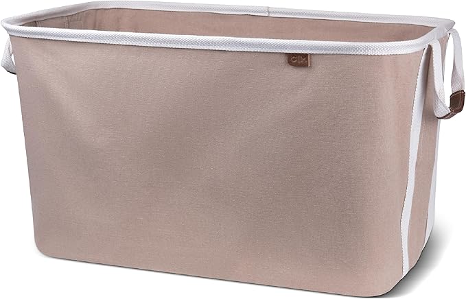 CleverMade Collapsible Laundry Basket Hamper - LUXE Mocha 2-Pack 60L - Space Saving Storage Organizer with Handles Foldable Home Organization