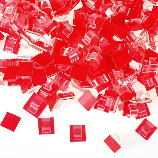 Namalu 240 Pcs Cable Clips Outdoor Wire Clip Adhesive Cable Hook Cord Organizer Holder R Shape Christmas Light Clip for Desk Wall Cable Management String Lights Fairy Light Decoration(Clear, Large)