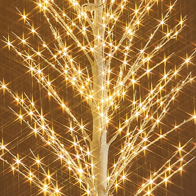 Fudios Lighted White Tree Alpine 6FT 810 LED Fairy Lights, Artificial Winter Twig Tree Lights Plug in for Christmas Indoor Outdoor Home Decoration