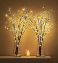 Hairui Lighted Twig Brown Branch with Fairy Lights 32in 150 LED Plug in Lighted Willow Branch for Christmas Wedding Party Decoration 2 Sets (Vase Excluded)