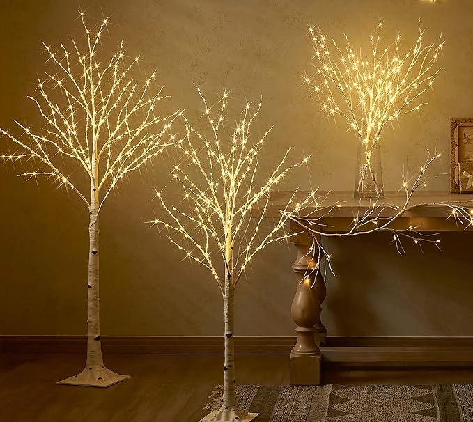 BAOLITVINE Lighted Birch Tree Plug in 330 Fairy Lights 6FT, Twig Tree with Lights for Indoor Outdoor Home Room Porch Christmas Decoration