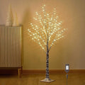 Hairui Lighted Snow Dusted Twig Tree with 200 LED Fairy Lights 4FT for Indoor Outdoor Home Thanksgiving Christmas Holiday Decoration